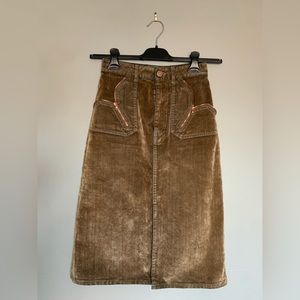 See by Chloe Faux Suede Velvet Pencil Skirt